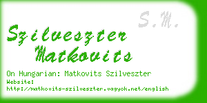 szilveszter matkovits business card